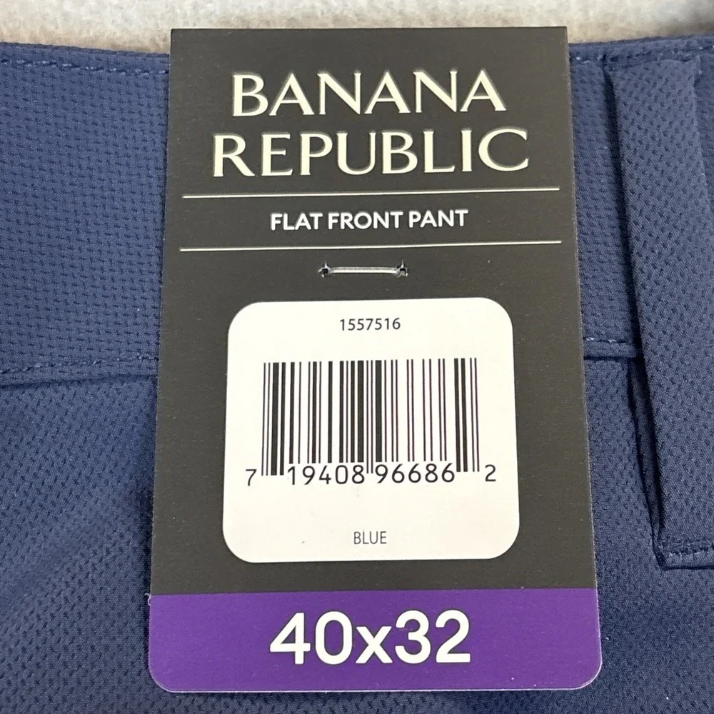 Banana Republic Men's Flat Front Pant Navy‎ 40X32 NWT